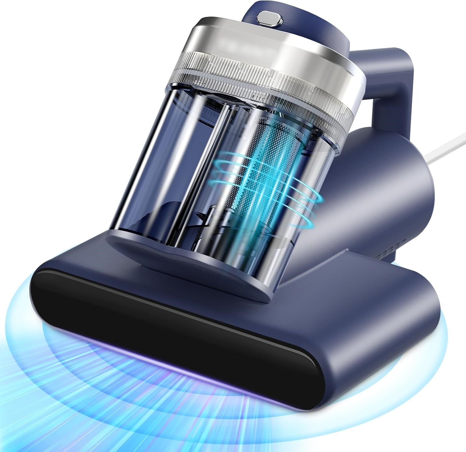 Mattress Bed Vacuum Cleaner, 16 kPa Suction & 253.7nm UV-C, MV-Blue | 2-Speed Mattress Vacuum with 33000 RPM Tapping, UV-C, Ultrasonic, 149℉ Heat, Anion, HEPA, Deep Clean for Bed and Pet Hair