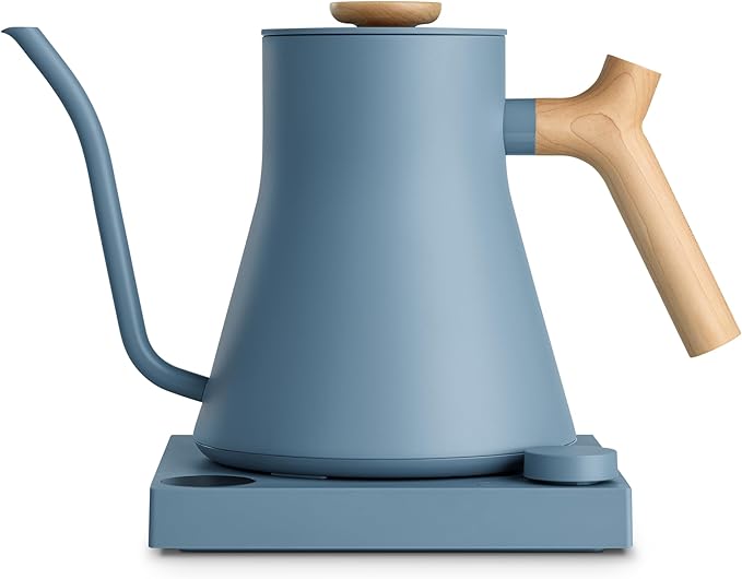 Gooseneck Electric Kettle, Brew Timer, 0.9 Liter | To-the-Degree Temp Control, Color LCD, Temp Hold, Stainless Steel, for Pour-Over Coffee & Tea, Quick Heating