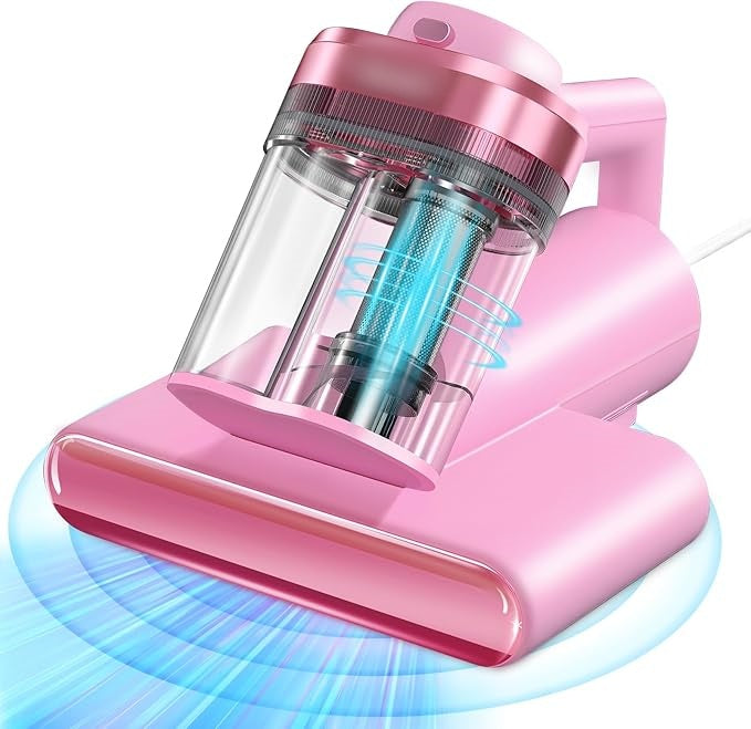 Mattress Bed Vacuum Cleaner, 16 kPa Suction & 253.7nm UV-C, MV-Blue | 2-Speed Mattress Vacuum with 33000 RPM Tapping, UV-C, Ultrasonic, 149℉ Heat, Anion, HEPA, Deep Clean for Bed and Pet Hair
