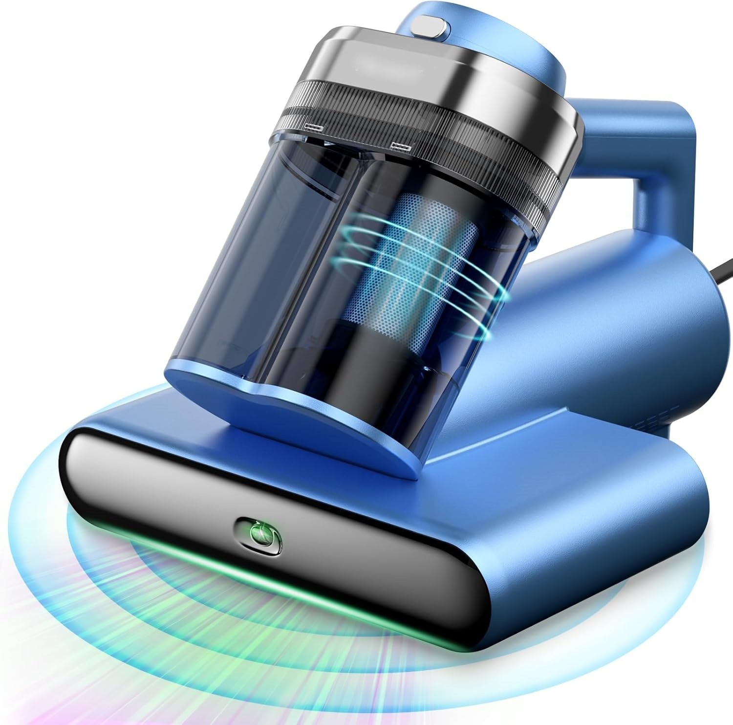Mattress Bed Vacuum Cleaner, 16 kPa Suction & 253.7nm UV-C, MV-Blue | 2-Speed Mattress Vacuum with 33000 RPM Tapping, UV-C, Ultrasonic, 149℉ Heat, Anion, HEPA, Deep Clean for Bed and Pet Hair