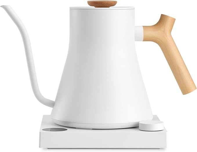 Gooseneck Electric Kettle, Brew Timer, 0.9 Liter | To-the-Degree Temp Control, Color LCD, Temp Hold, Stainless Steel, for Pour-Over Coffee & Tea, Quick Heating