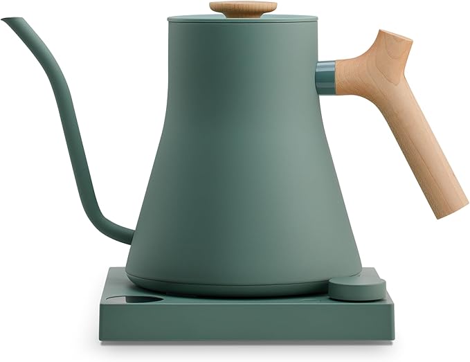 Gooseneck Electric Kettle, Brew Timer, 0.9 Liter | To-the-Degree Temp Control, Color LCD, Temp Hold, Stainless Steel, for Pour-Over Coffee & Tea, Quick Heating