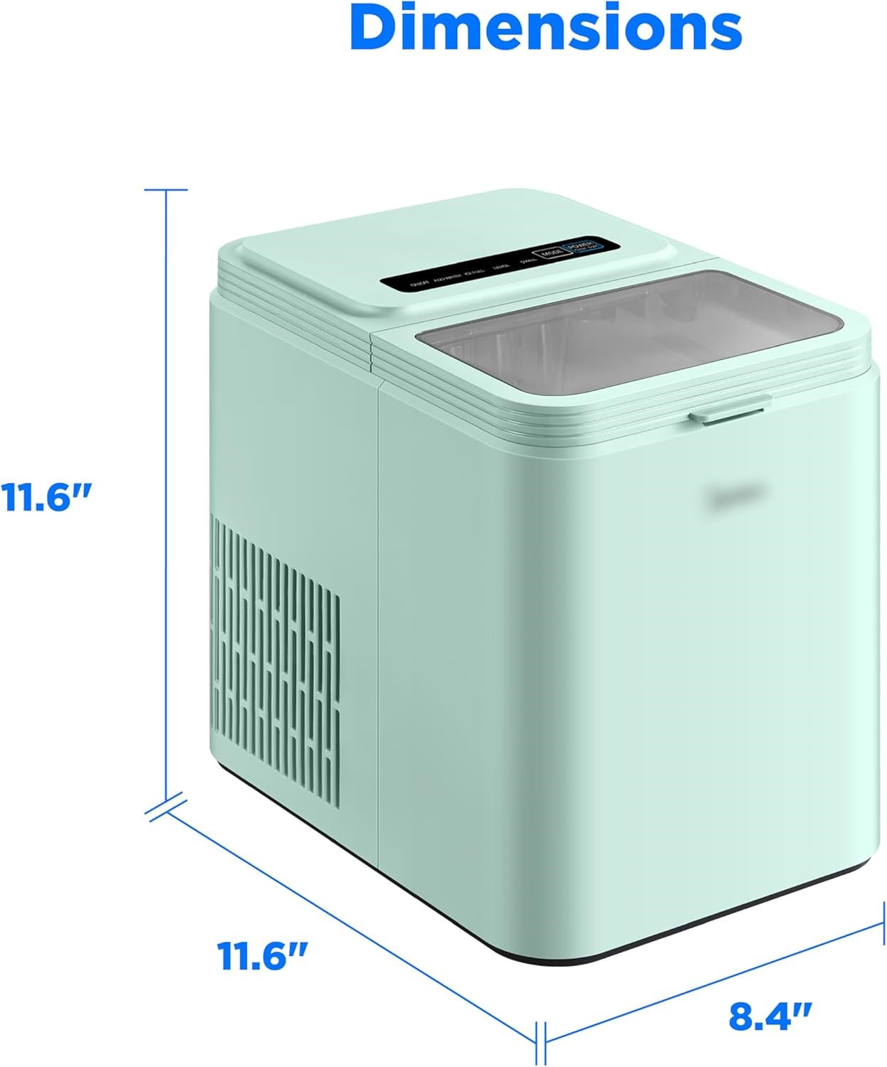 Countertop Bullet-Ice Maker, 8 Ice Bullets Ready in 6 Minutes, 26lbs/24H, Self-Cleaning Function with Ice Scoop and Basket for Home/Office/RV