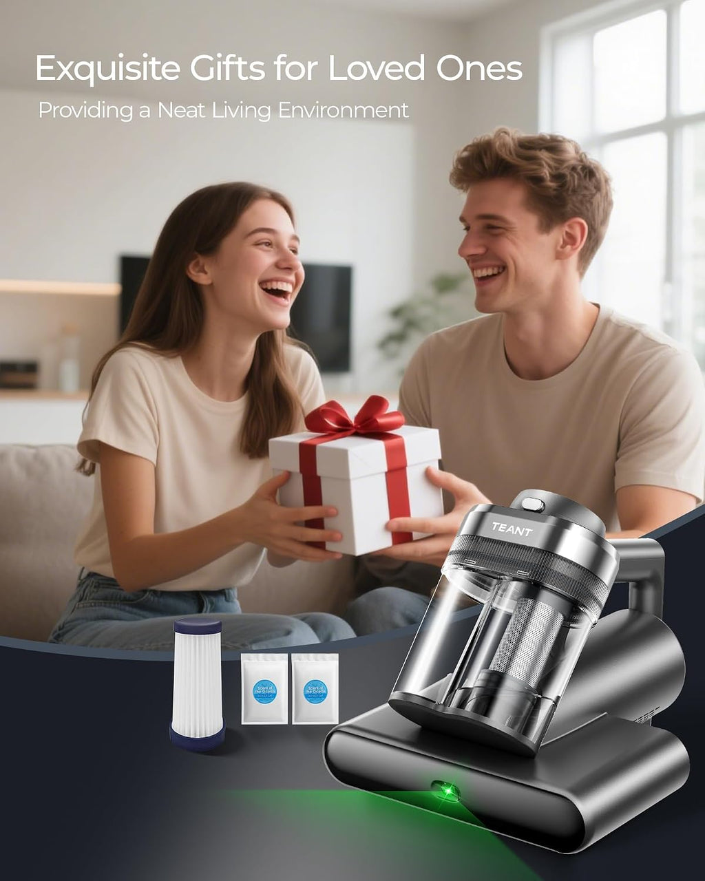 Mattress Bed Vacuum Cleaner, 16 kPa Suction & 253.7nm UV-C, MV-Blue | 2-Speed Mattress Vacuum with 33000 RPM Tapping, UV-C, Ultrasonic, 149℉ Heat, Anion, HEPA, Deep Clean for Bed and Pet Hair