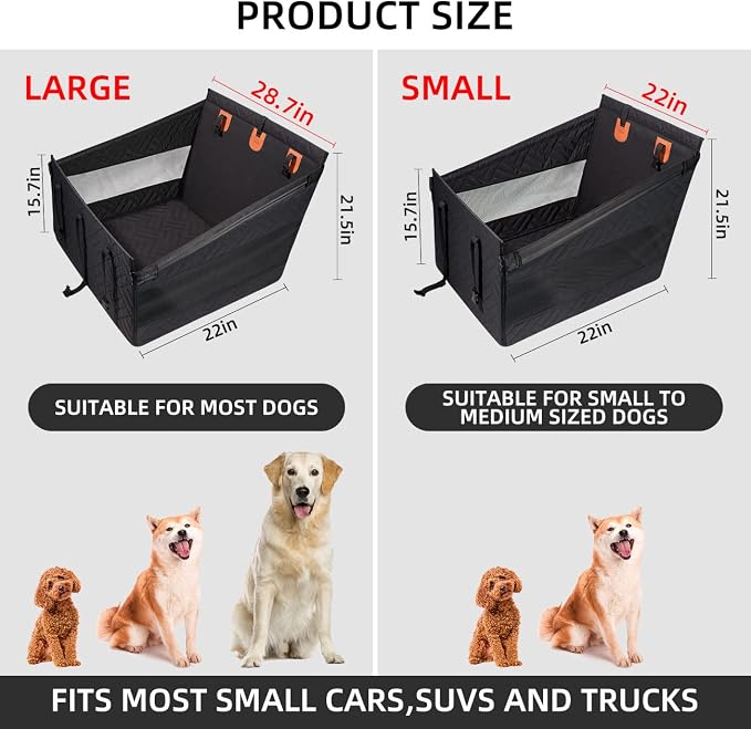 Large Dog Car Seat,Back Seat Extender for Dogs,Waterproof Medium Dog Seat Cover for Backseat, Pet Bed for Car Hammock