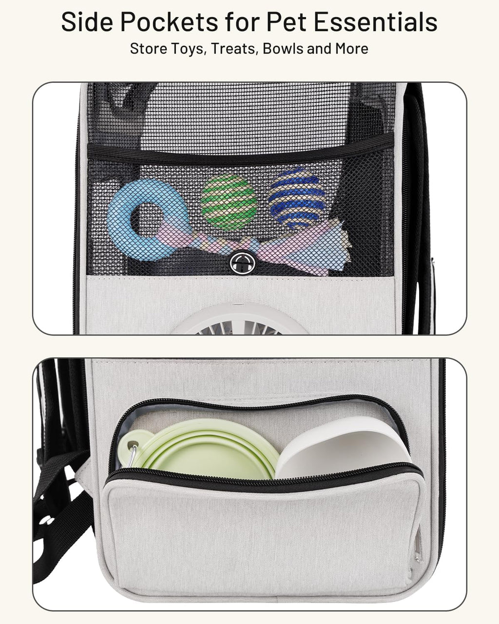 Smart Cat Backpack Carrier with Built-in Cooling Fan & Heating Pad, Expandable Pet Backpack for Cats and Small Dogs up to 16 lbs, Ventilated Travel Carrier for Hiking, Walking & Outdoor