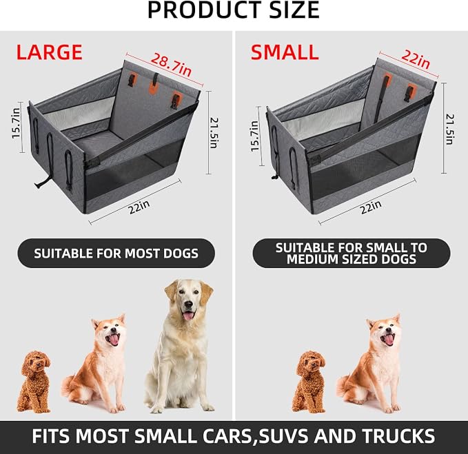 Large Dog Car Seat,Back Seat Extender for Dogs,Waterproof Medium Dog Seat Cover for Backseat, Pet Bed for Car Hammock