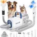 8-in-1 Dog Grooming Vacuum & Dryer for Shedding/Drying/Trimming | Vacuum & Blower & Metal Blade Pet Clippers, Adjustable 7-Temp & 3 Air Levels, All-in-One Dog Grooming Kit, Storage bag