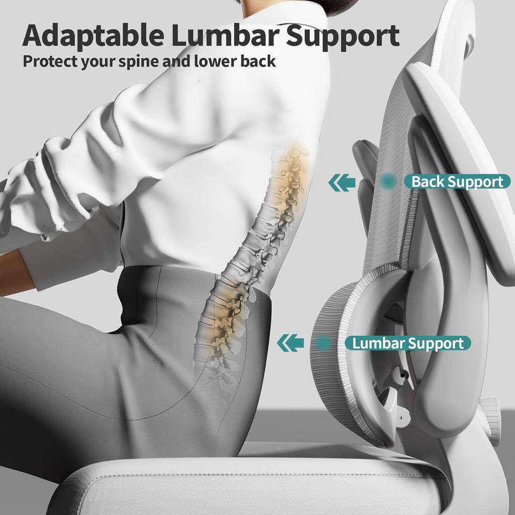 Office Chair - Ergonomic Desk Chair with Adjustable Lumbar Support, Mesh Computer Chair, Executive Chair for Home Office Comfortable Lumbar Support