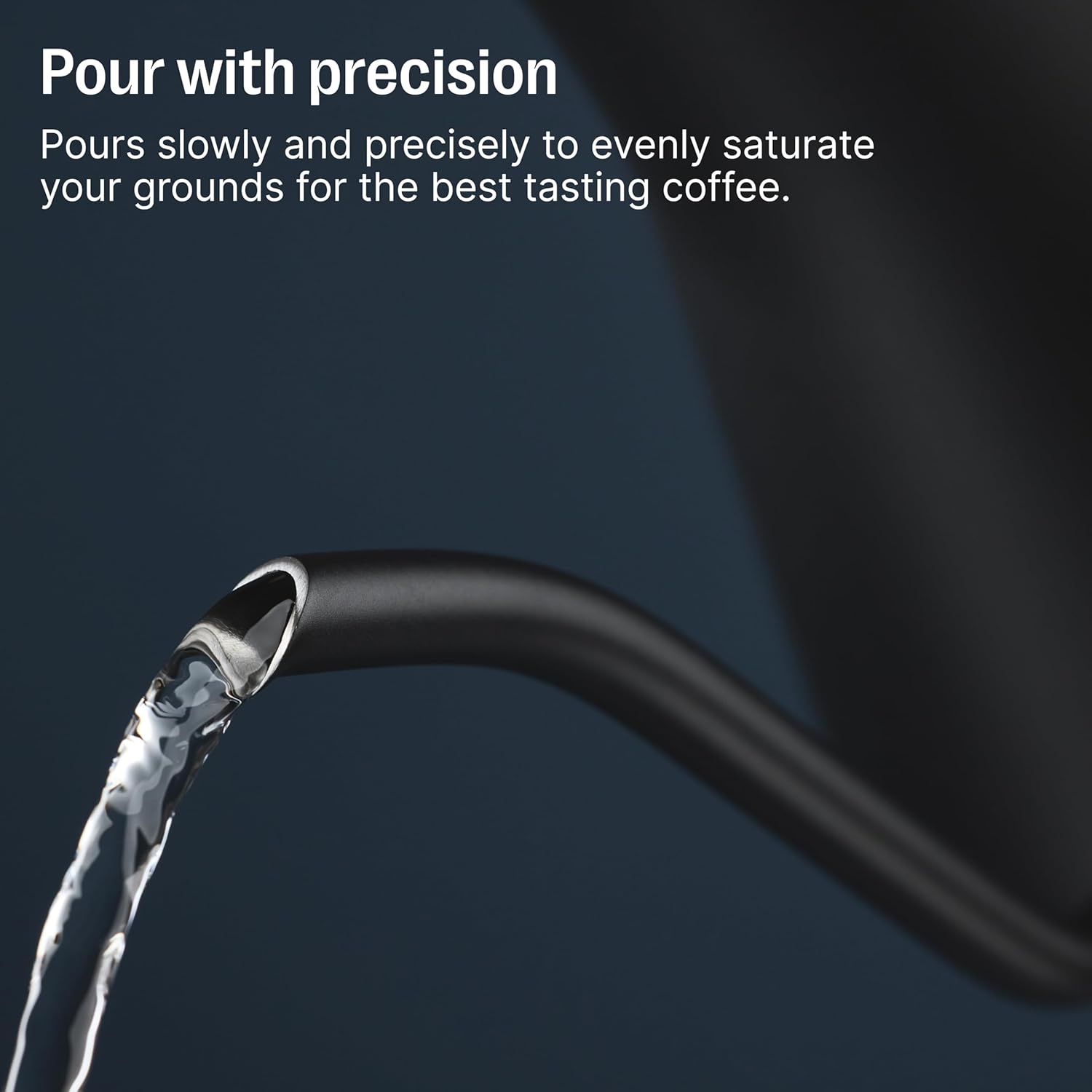 Gooseneck Electric Kettle, Brew Timer, 0.9 Liter | To-the-Degree Temp Control, Color LCD, Temp Hold, Stainless Steel, for Pour-Over Coffee & Tea, Quick Heating