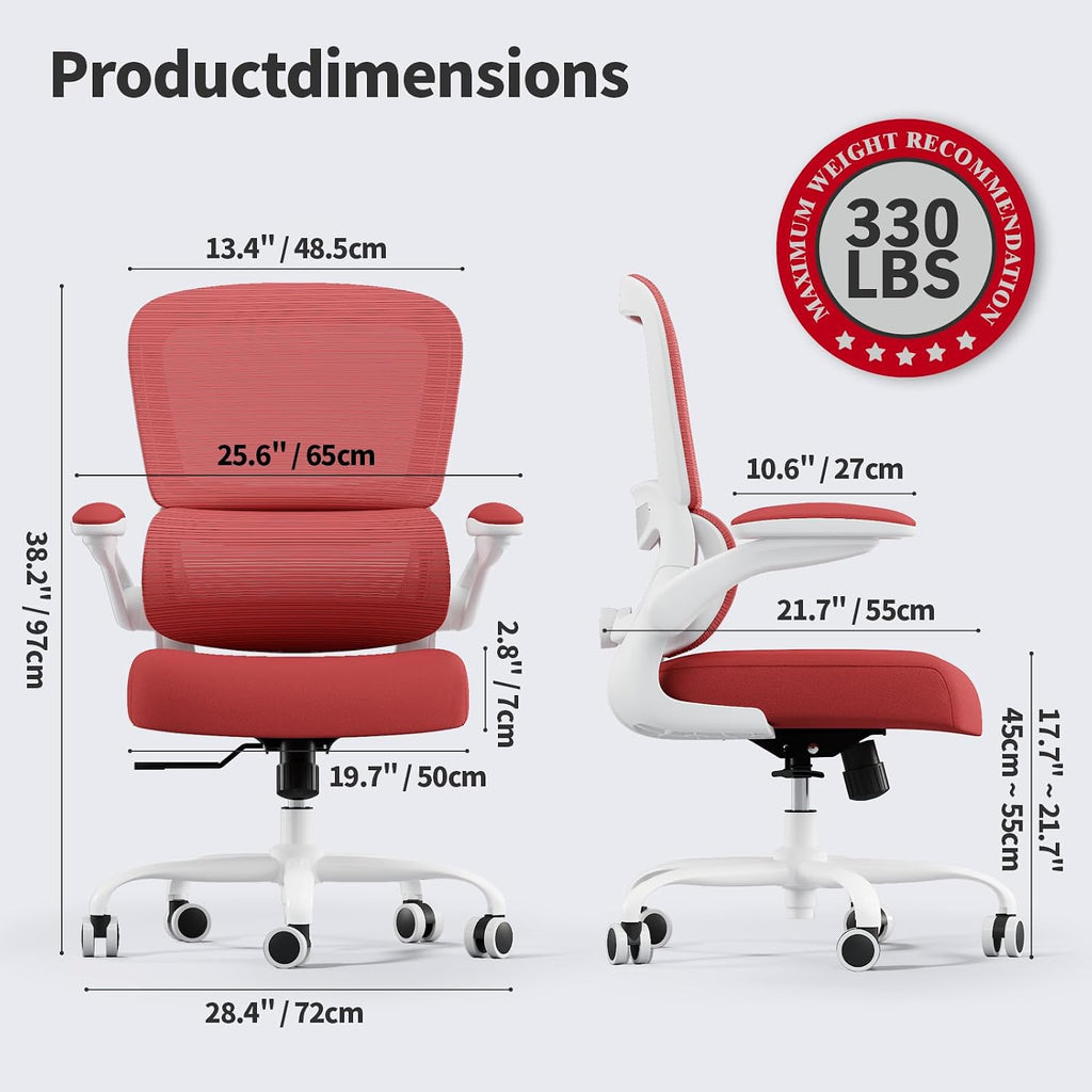 Office Chair - Ergonomic Desk Chair with Adjustable Lumbar Support, Mesh Computer Chair, Executive Chair for Home Office Comfortable Lumbar Support