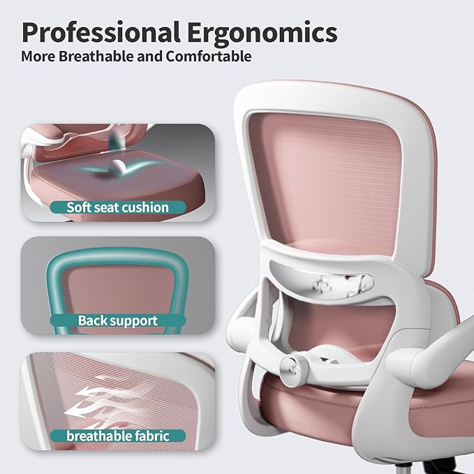 Office Chair - Ergonomic Desk Chair with Adjustable Lumbar Support, Mesh Computer Chair, Executive Chair for Home Office Comfortable Lumbar Support