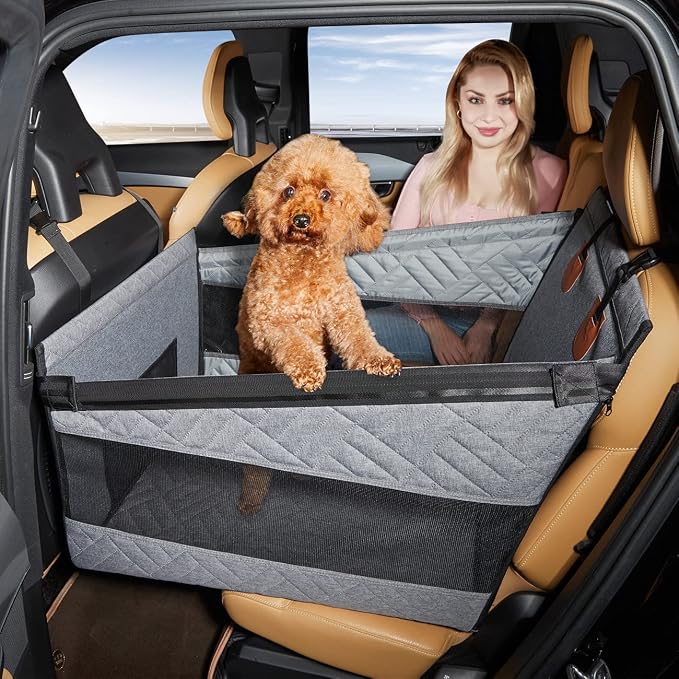 Large Dog Car Seat,Back Seat Extender for Dogs,Waterproof Medium Dog Seat Cover for Backseat, Pet Bed for Car Hammock