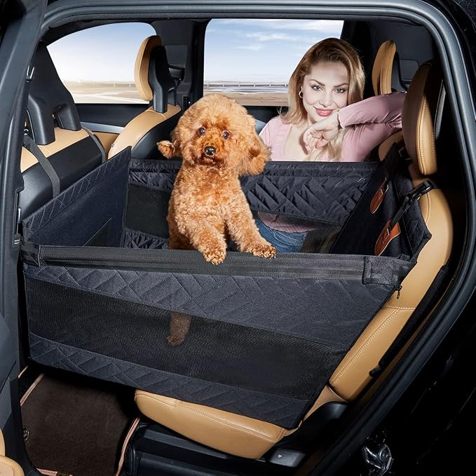 Large Dog Car Seat,Back Seat Extender for Dogs,Waterproof Medium Dog Seat Cover for Backseat, Pet Bed for Car Hammock